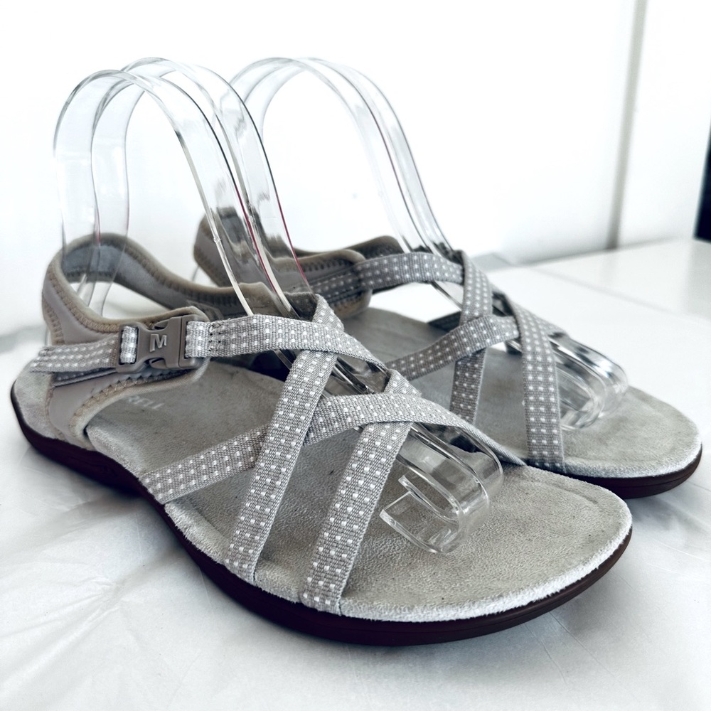 Merrell Terran Lattice II Womens Size 6 Taupe Slip On Flip Flop Slipper Sandals